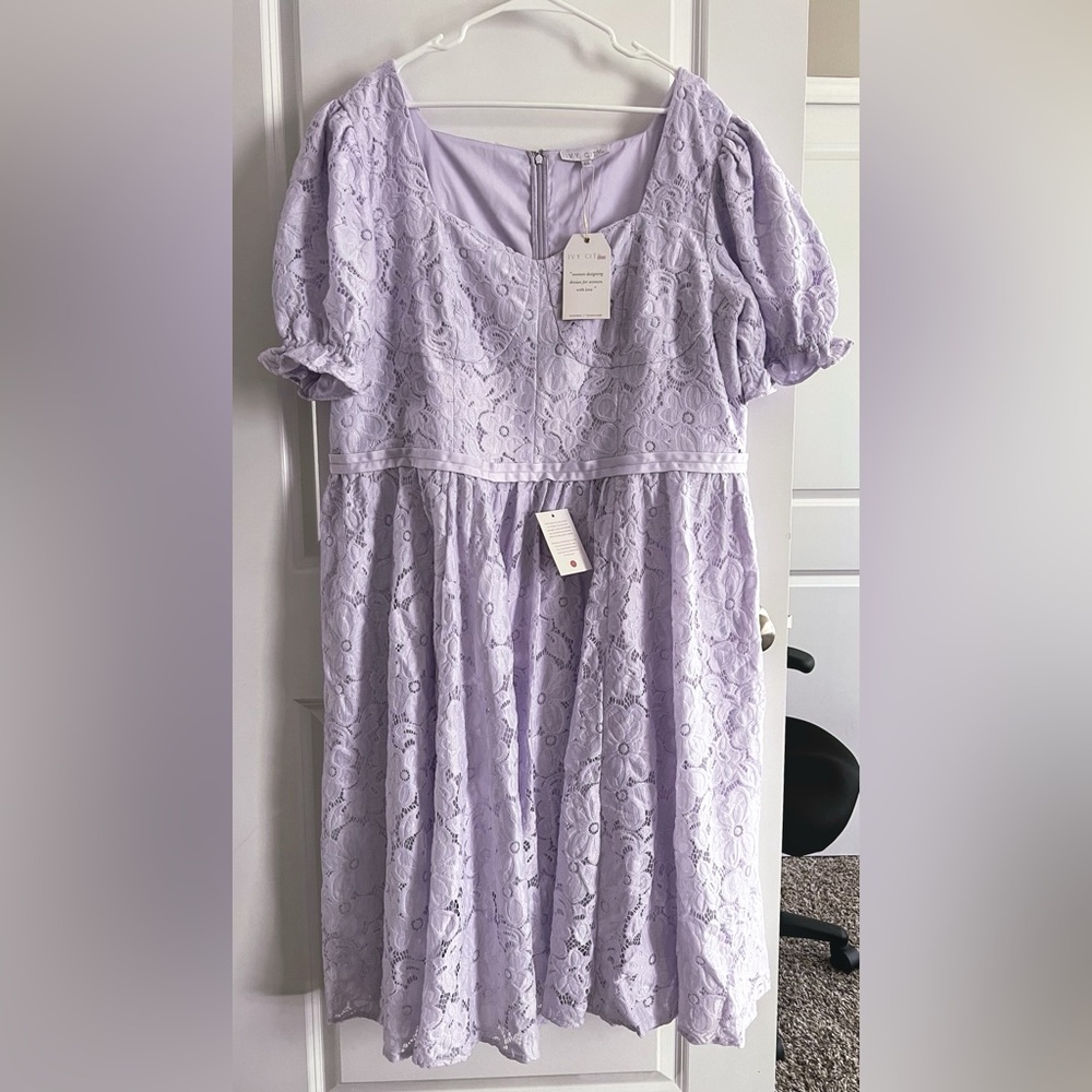 Ivy City Co Lilac Lace Ballerina Dress NWT